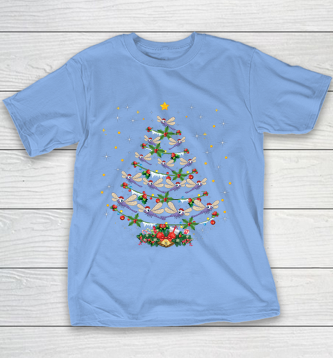 Dragonfly Christmas Tree Santa Dragonfly Bird Xmas Gift Youth T-Shirt 8