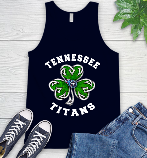 NFL Tennessee Titans Three Leaf Clover St Patrick's Day Football Sports Tank Top 2