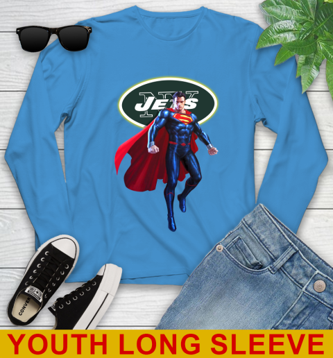 NFL Superman DC Sports Football New York Jets Youth Long Sleeve 8