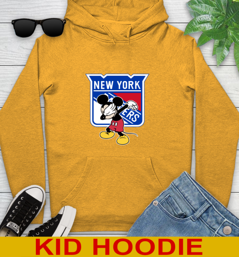 New York Rangers NHL Hockey Dabbing Mickey Disney Sports Youth Hoodie 3