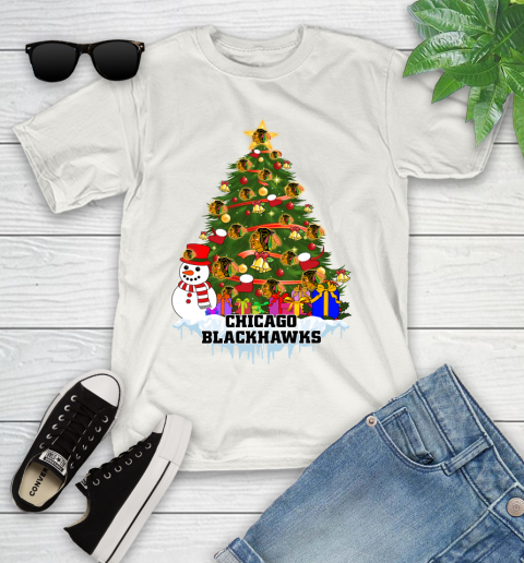 Chicago Blackhawks Merry Christmas NHL Hockey Sports Youth T-Shirt