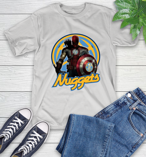 Denver Nuggets NBA Basketball Captain America Thor Spider Man Hawkeye Avengers T-Shirt