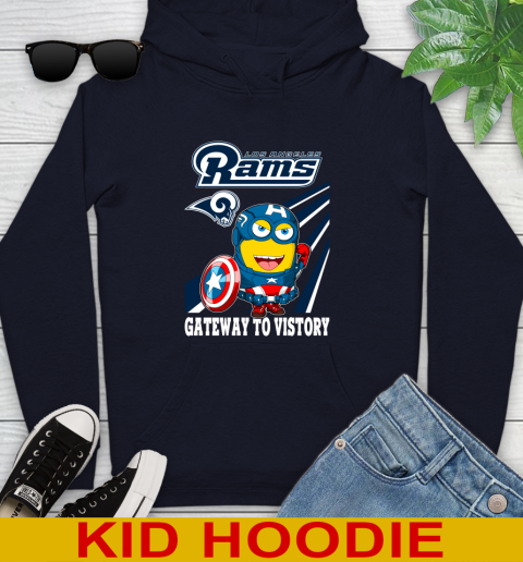 NFL Football Los Angeles Rams Captain America Marvel Avengers Minion Shirt Youth Hoodie 3