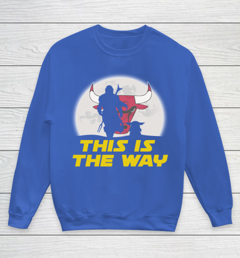 Chicago Bulls NBA Basketball Star Wars Yoda And Mandalorian This Is The Way Youth Sweatshirt 6