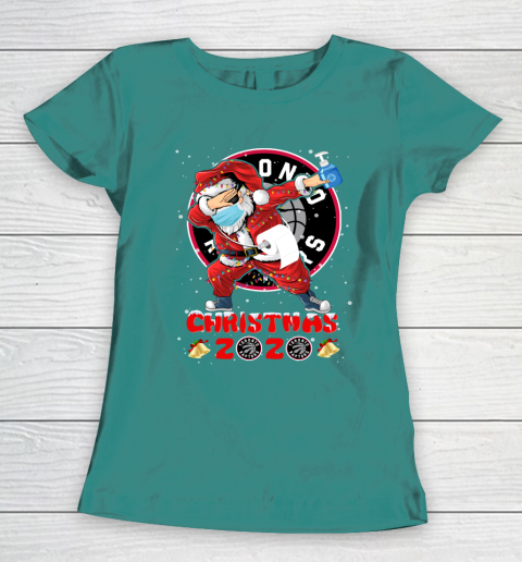 Toronto Raptors Funny Santa Claus Dabbing Christmas 2020 NBA Women's T-Shirt 10