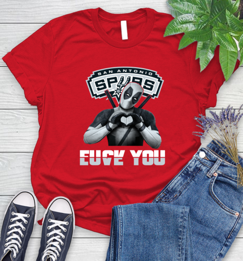 NBA San Antonio Spurs Deadpool Love You Fuck You Basketball Sports Women's T-Shirt 13