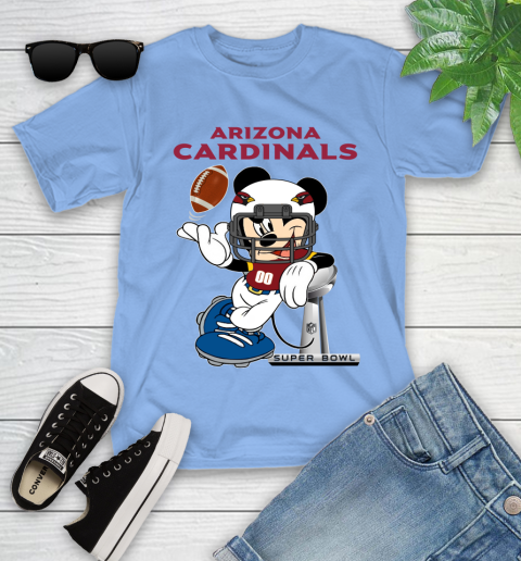 NFL Arizona Cardinals Mickey Mouse Disney Super Bowl Football T Shirt Youth T-Shirt 11