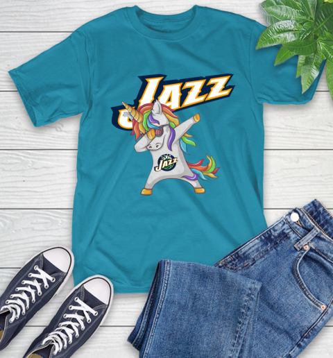 Utah Jazz NBA Basketball Funny Unicorn Dabbing Sports T-Shirt 8