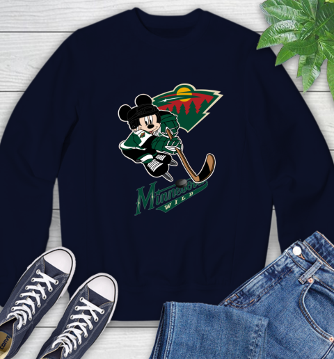 NHL Minnesota Wild Mickey Mouse Disney Hockey T Shirt Sweatshirt 3