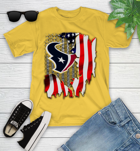 Houston Texans NFL Football American Flag Youth T-Shirt 10