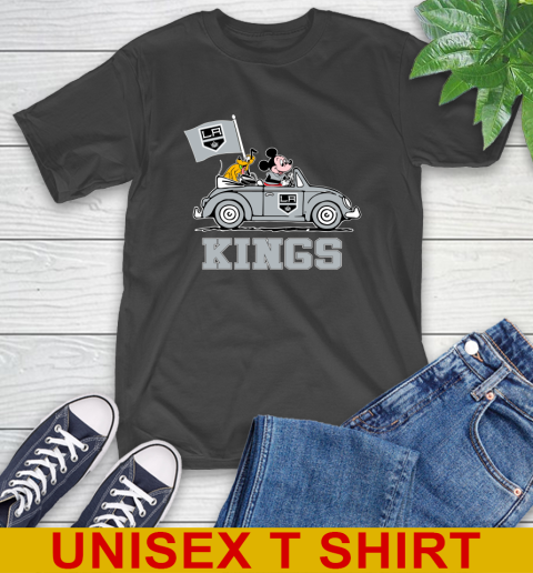 NHL Hockey Los Angeles Kings Pluto Mickey Driving Disney Shirt T-Shirt - Image 3