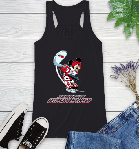 NHL Hockey Carolina Hurricanes Cheerful Mickey Mouse Shirt Racerback Tank