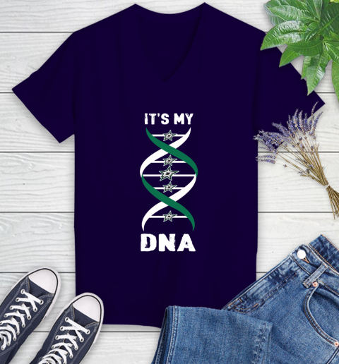 Dallas Stars NHL Hockey It's My DNA Sports Women's V-Neck T-Shirt 3