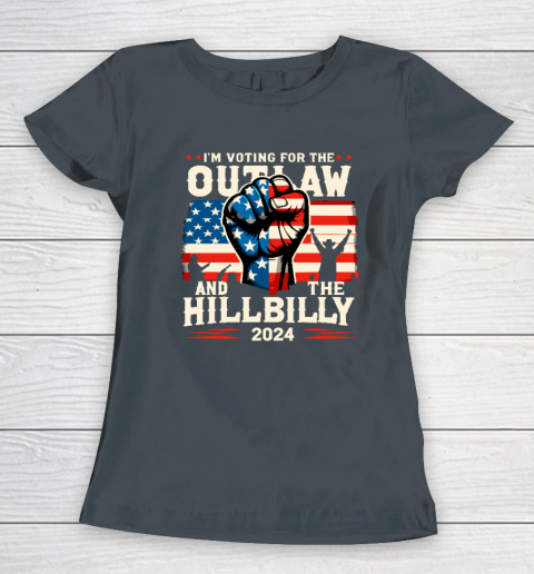 I'm Voting For the Outlaw And The Hillbilly 2024 US Flag Women's T-Shirt 3