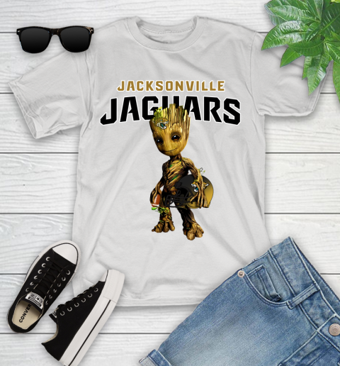 Jacksonville Jaguars NFL Football Groot Marvel Guardians Of The Galaxy Youth T-Shirt