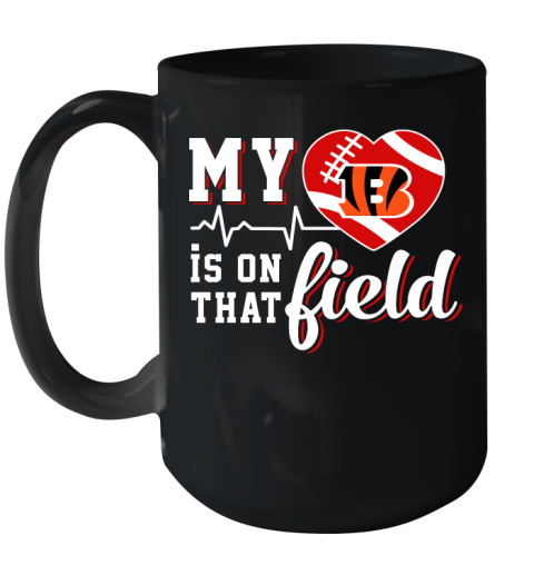 NFL My Heart Is On That Field Football Sports Cincinnati Bengals Ceramic Mug 15oz