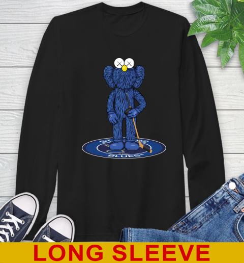 NHL Hockey St.Louis Blues Kaws Bff Blue Figure Shirt Long Sleeve T-Shirt 2