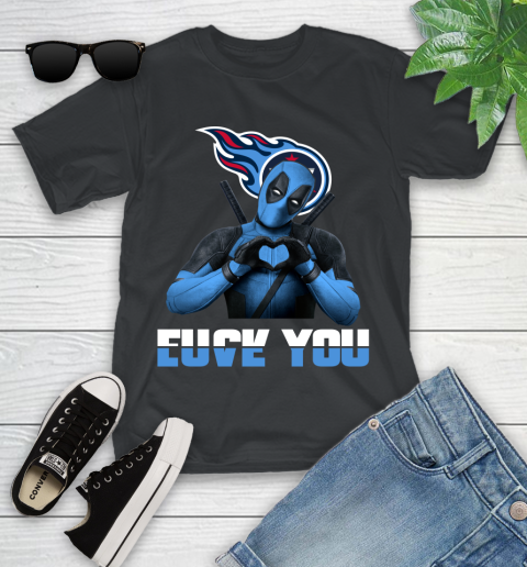 NHL Tennessee Titans Deadpool Love You Fuck You Football Sports Youth T-Shirt