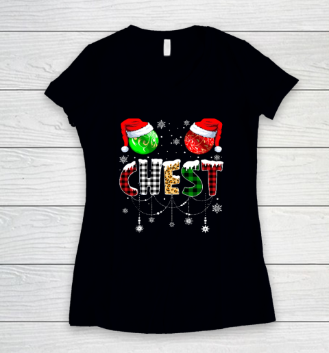 Christmas T Shirt Matching Couple Family Chestnuts Women's V-Neck T-Shirt