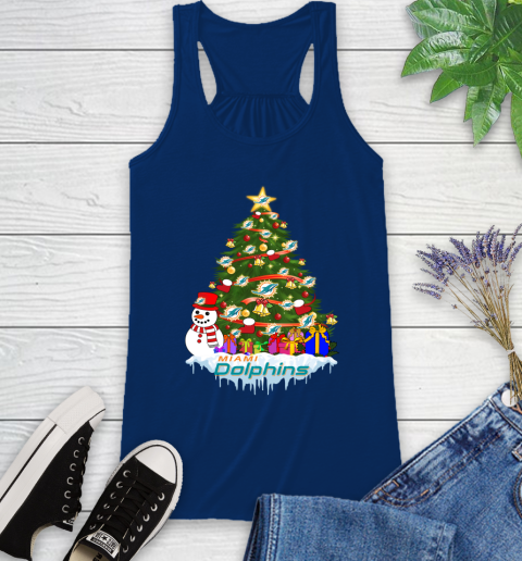 Miami Dolphins Merry Christmas NFL Football Sports Racerback Tank 9