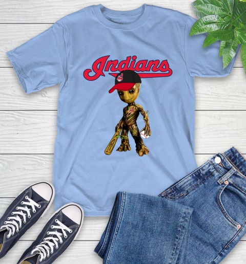 MLB Cleveland Indians Groot Guardians Of The Galaxy Baseball T-Shirt 11