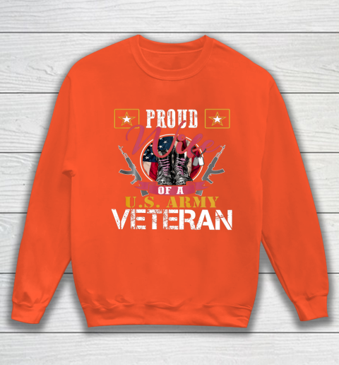 Veteran Shirt Vintage Proud Wife Of A U S Army Veteran Sweatshirt 3
