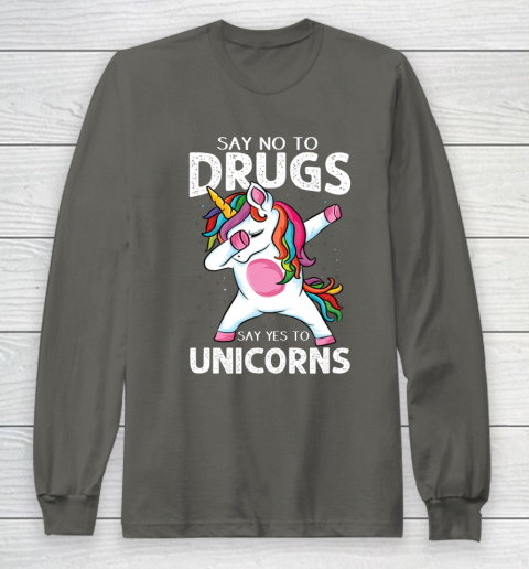 Say No To Drugs Say Yes To Unicorn Anti drug Red Ribbon Week Long Sleeve T-Shirt 5