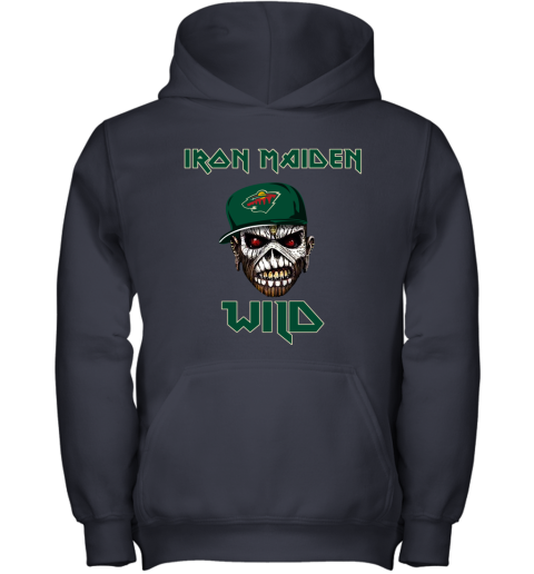 NHL Minnesota Wild Iron Maiden Rock Band Music Hockey Sports 6A35mRA1uHY youth hoodie 43 95 151514 front navy