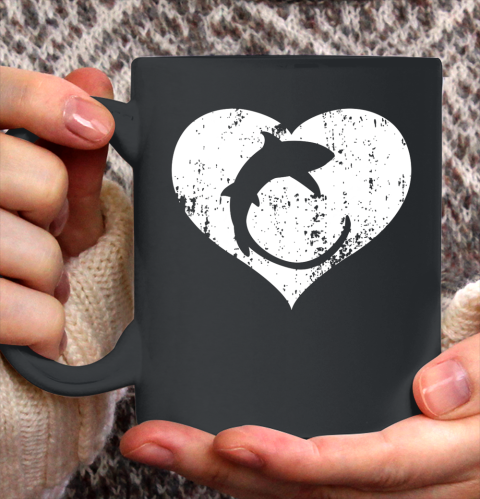 I Love Sharks Gifts Thresher Shark Heart Valentine Gift Ceramic Mug 11oz