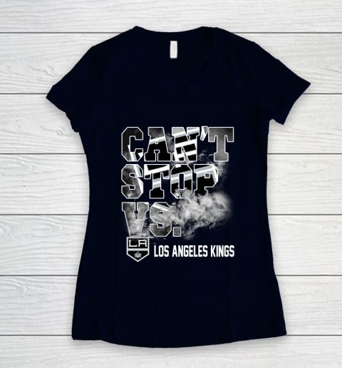 NHL Los Angeles Kings Hockey Can't Stop Vs Women's V-Neck T-Shirt 2