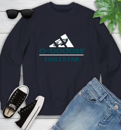 NFL A Badass Philadelphia Eagles Fan Adidas Football Sports Youth Sweatshirt 2