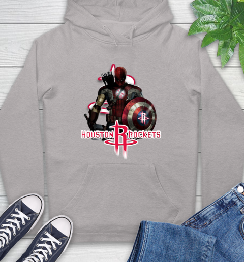 Houston Rockets NBA Basketball Captain America Thor Spider Man Hawkeye Avengers Hoodie 12