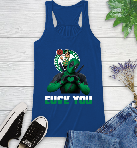 NBA Boston Celtics Deadpool Love You Fuck You Basketball Sports Racerback Tank 8