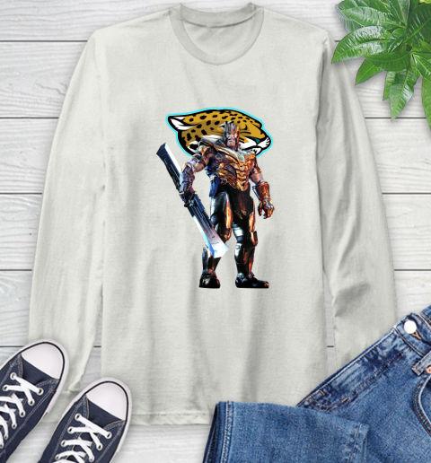NFL Thanos Gauntlet Avengers Endgame Football Jacksonville Jaguars Long Sleeve T-Shirt 12