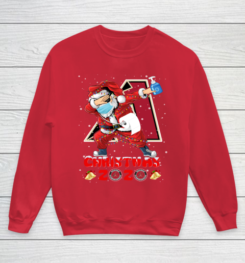 Arizona Diamondbacks Funny Santa Claus Dabbing Christmas 2020 MLB Youth Sweatshirt 7