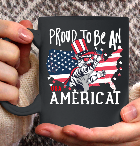 Independence Day 4th Of July USA  American Flag Day Cat Ceramic Mug 11oz
