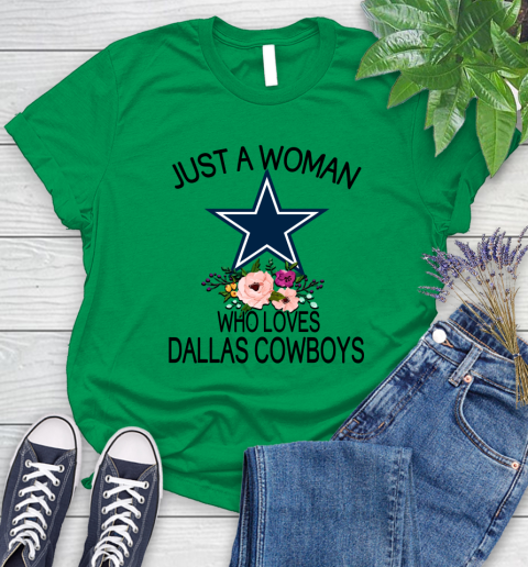 NFL Just A Woman Who Loves Dallas Cowboys Football Sports Women's T-Shirt 4