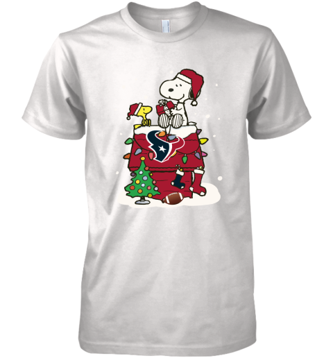 A Happy Christmas With Houston Texans Snoopy Premium Men's T-Shirt