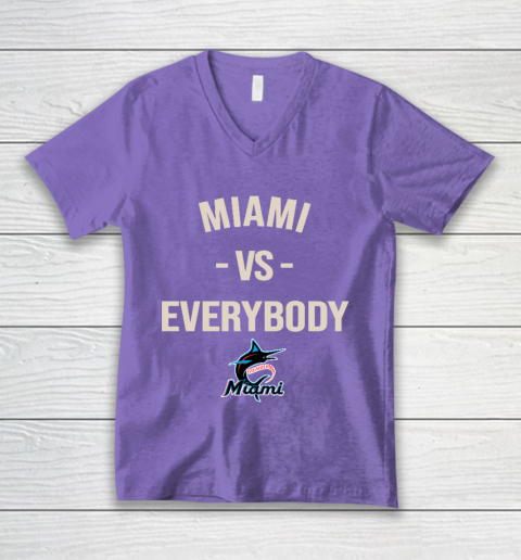 Miami Marlins Vs Everybody V-Neck T-Shirt 8