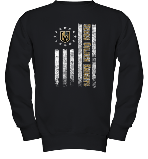 NHL American Flag Hockey Sports Vegas Golden Knights Youth Sweatshirt