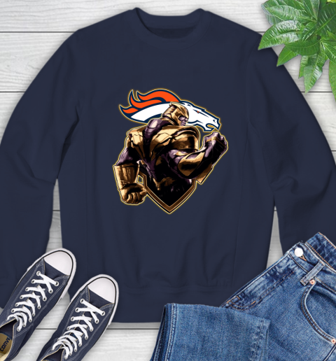 NFL Thanos Avengers Endgame Football Sports Denver Broncos Sweatshirt 3