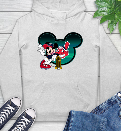 MLB Cleveland Indians The Commissioner's Trophy Mickey Mouse Disney Hoodie