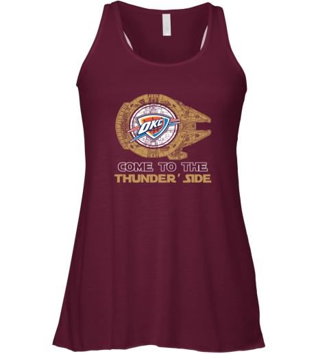 NBA Come To The Oklahoma City Thunder Star Wars Basketball Sports Racerback Tank re06 nba come to the oklahoma city thunder star wars basketball sports flowy tank 32 front maroon