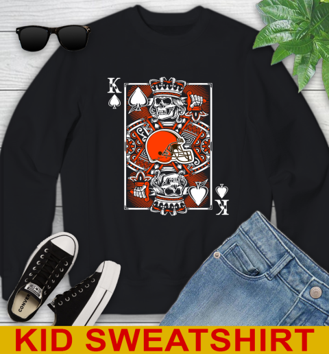 Cleveland Browns NFL Football The King Of Spades Death Cards Shirt Youth Sweatshirt