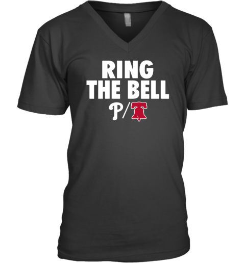 Philadelphia Phillies Royal Ring The Bell Local Team V-Neck T-Shirt
