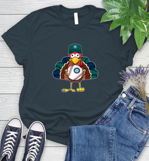 Seattle Mariners Turkey thanksgiving Women's T-Shirt 8
