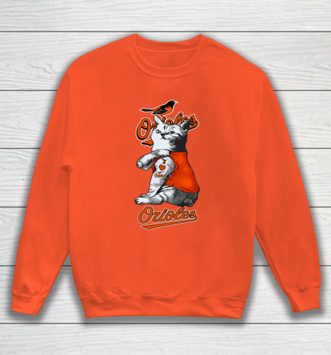MLB Baseball My Cat Loves Baltimore Orioles Sweatshirt 3