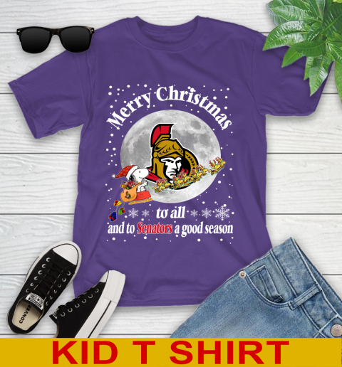 Ottawa Senators Merry Christmas To All And To Senators A Good Season NHL Hockey Sports Youth T-Shirt 3