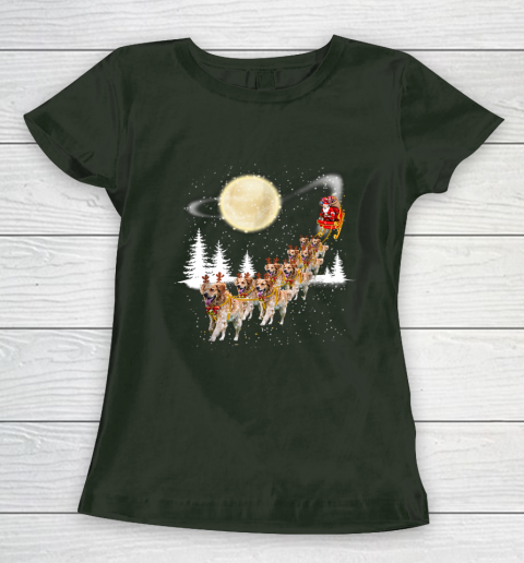 Golden Retriever Reindeer Christmas Women's T-Shirt 4