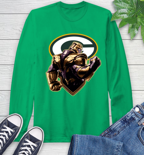 NFL Thanos Avengers Endgame Football Sports Green Bay Packers Long Sleeve T-Shirt 7
